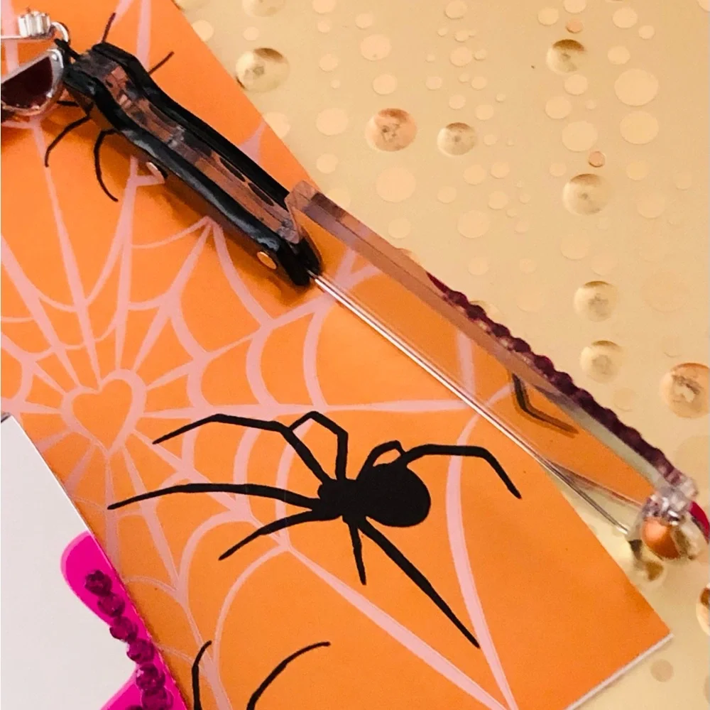 Authentic Betsey Johnson Earrings - Halloween Cleaver, Dangle Rhinestone NWT